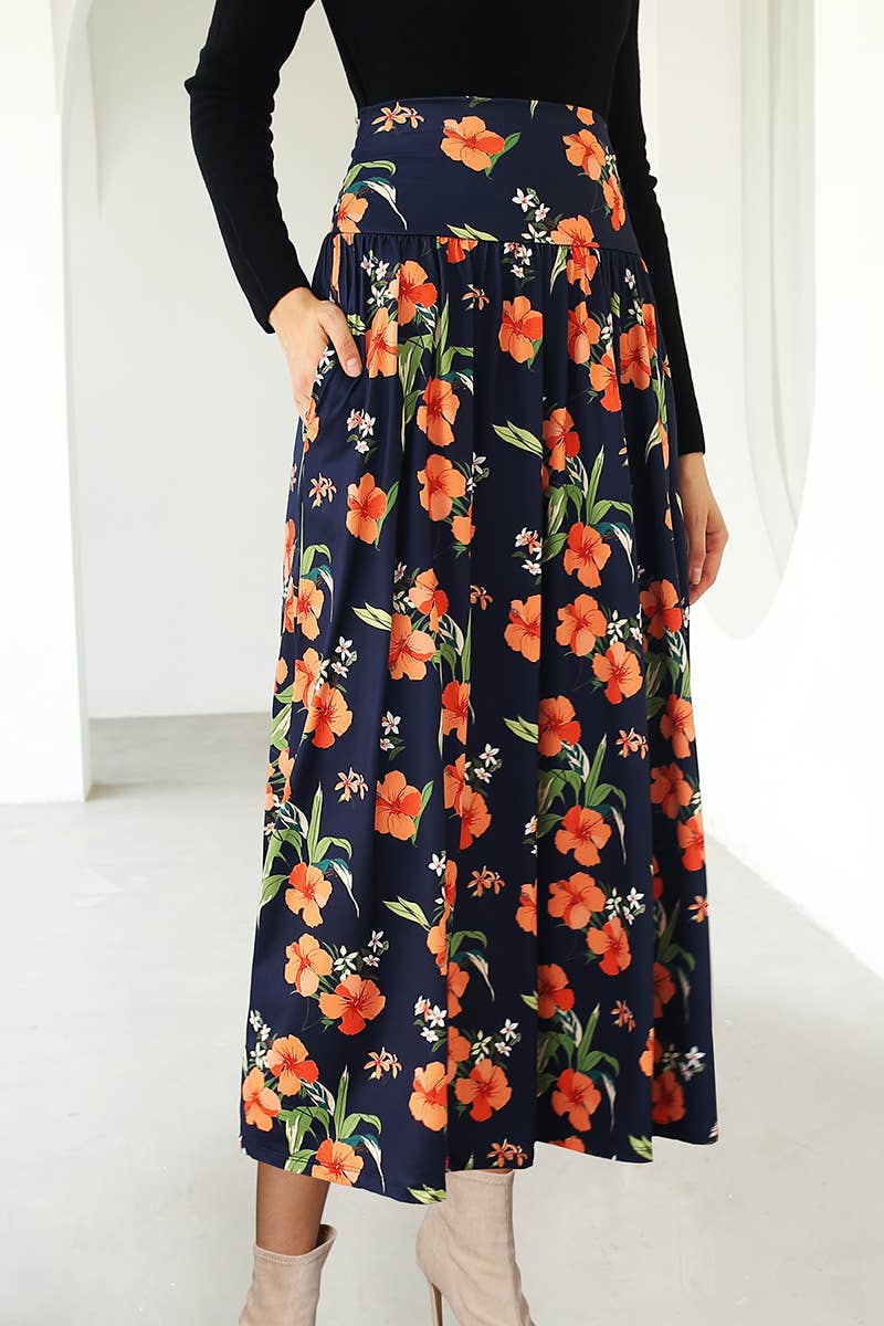 CWBLS129_High Waist Maxi Skirts for Women Long Length Skirts