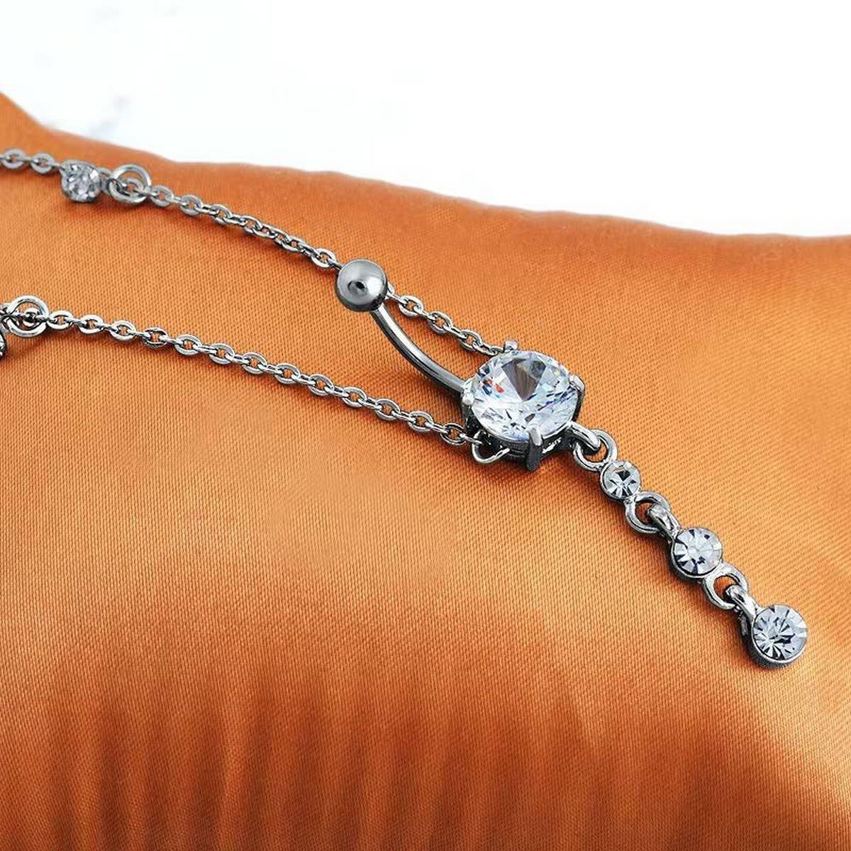 CZ Tassel Adjustable Waist Chain Body Jewelry