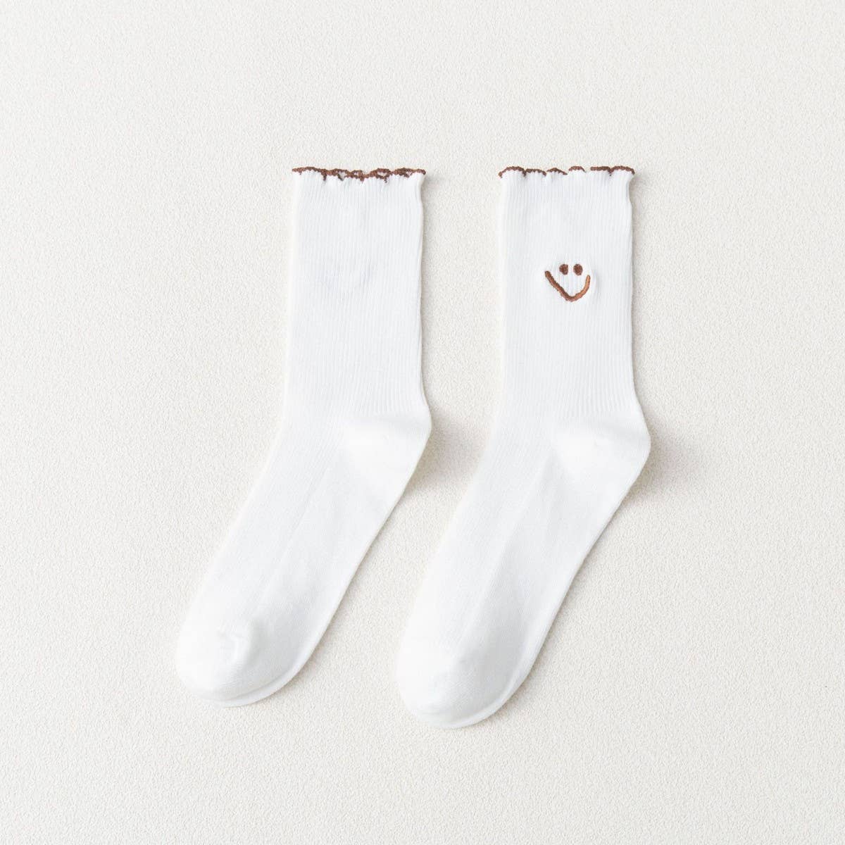 NEW STYLE CARTOON SMILEY FACE EMBROIDERED SOCKS_CWMS1406