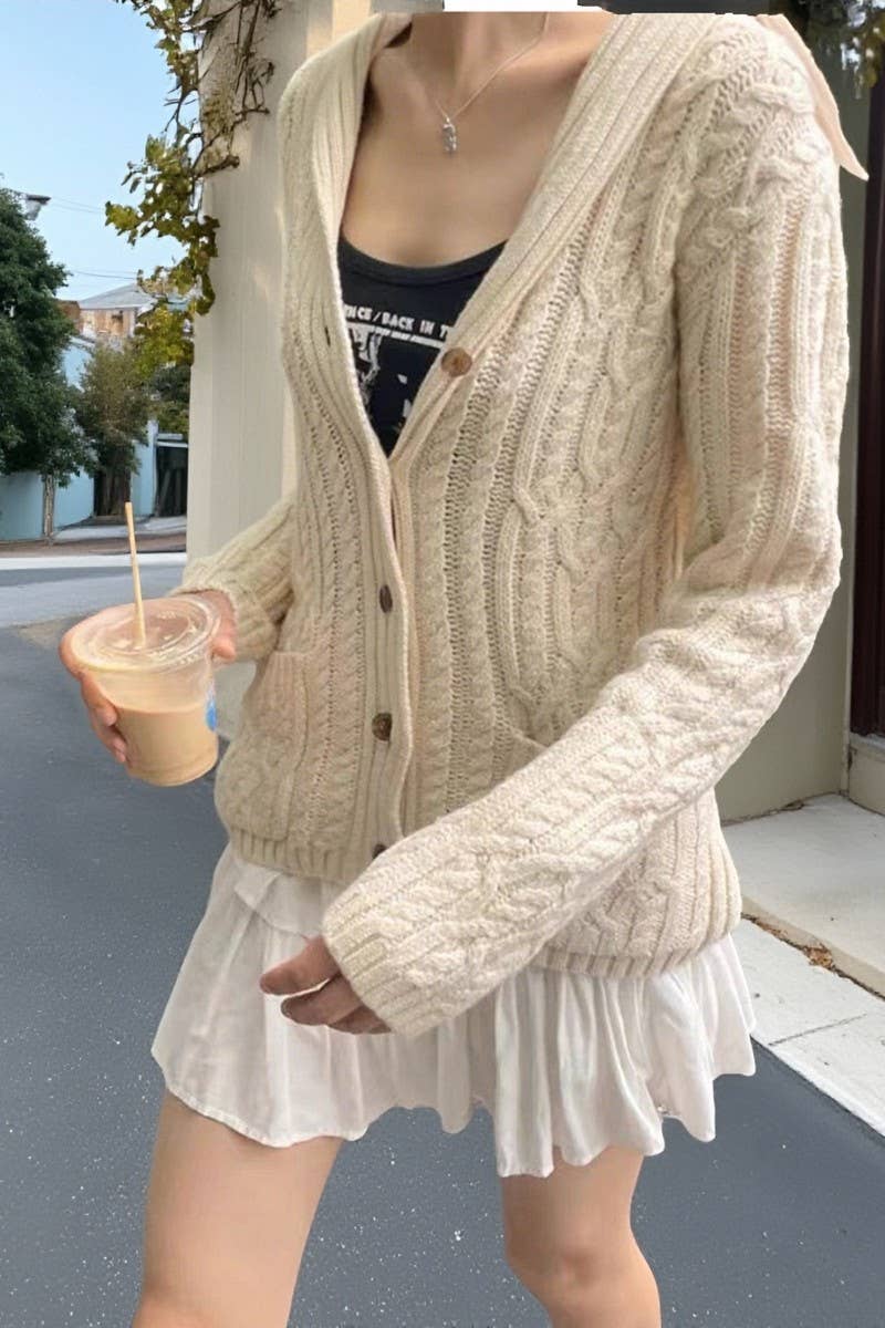 CWOCAS00009_CASUAL SIMPLE BUTTON LONG SLEEVE KNIT CARDIGAN