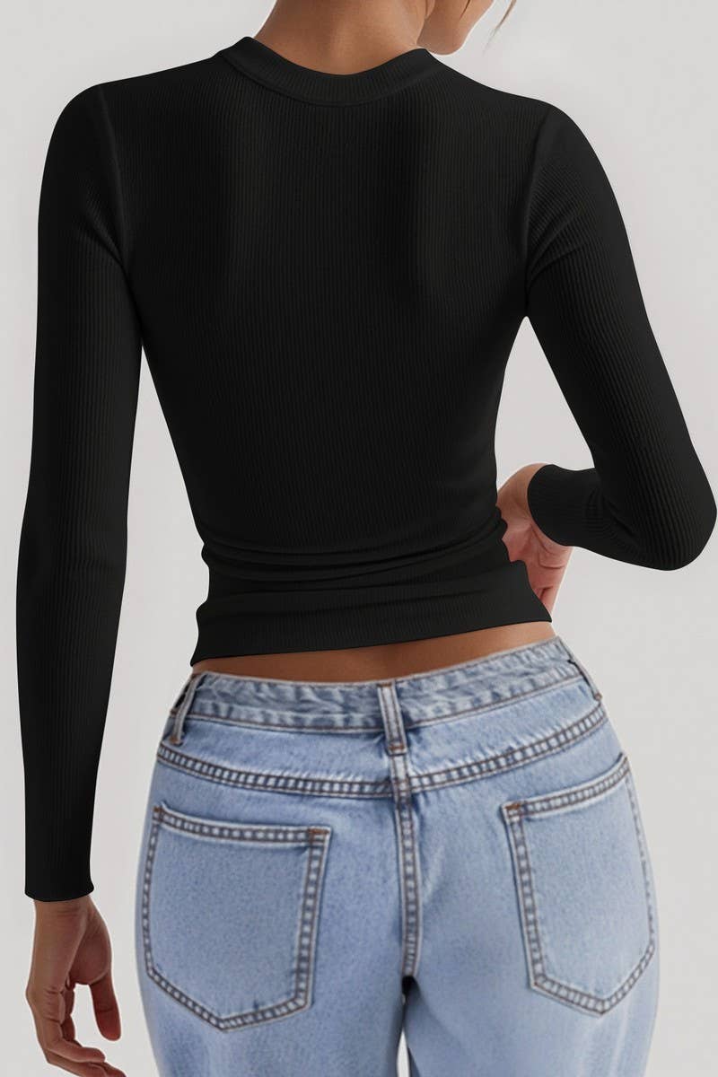 CWTBLL01036_SOLID LONG SLEEVE SLIM FIT BASE TOP