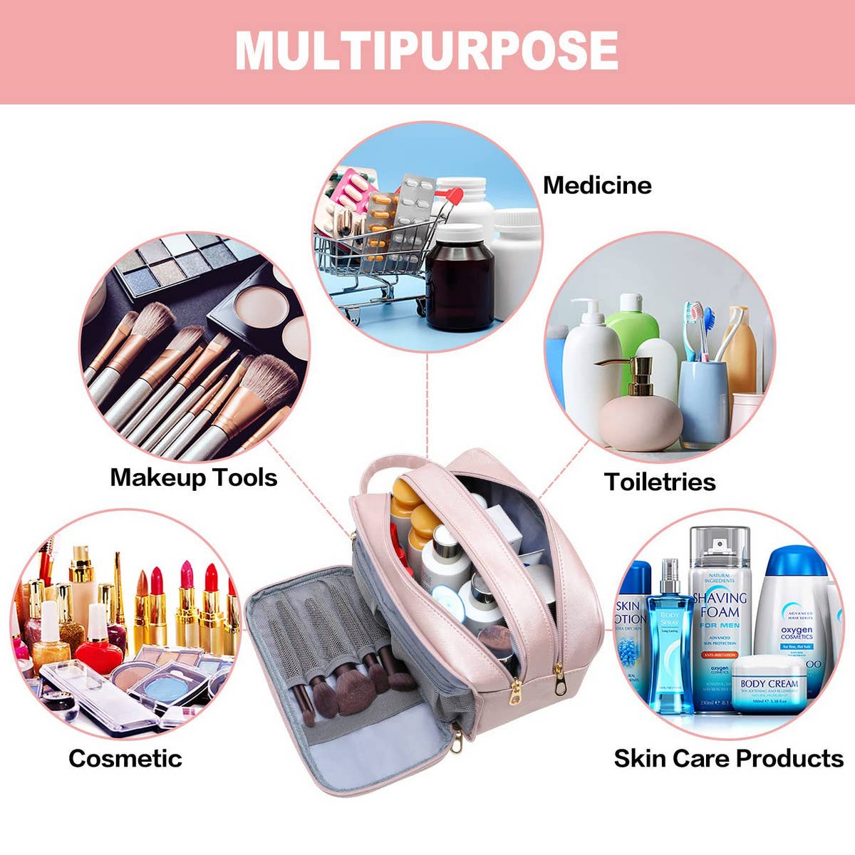 PORTABLE COSMETIC BAG WATERPROOF TOILETRY BAG_CWAB2354