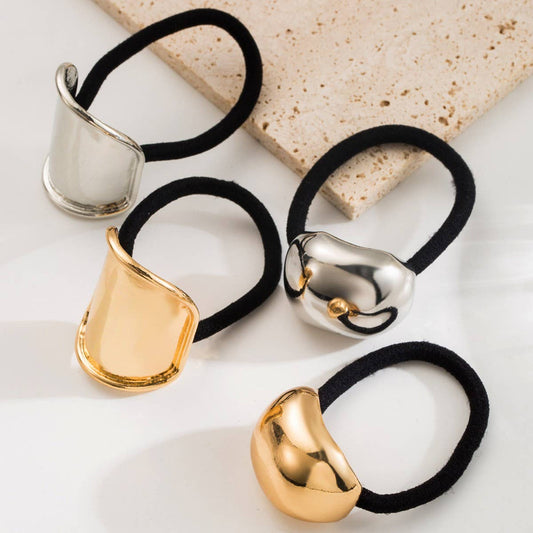 Minimalist Irregular Metal Elastic Hair Tie