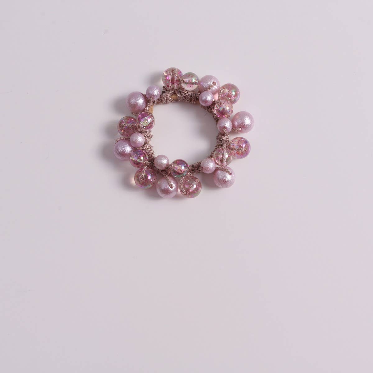 Sweet Cute Wrinkled Pearl Hair Tie Simple New Band
