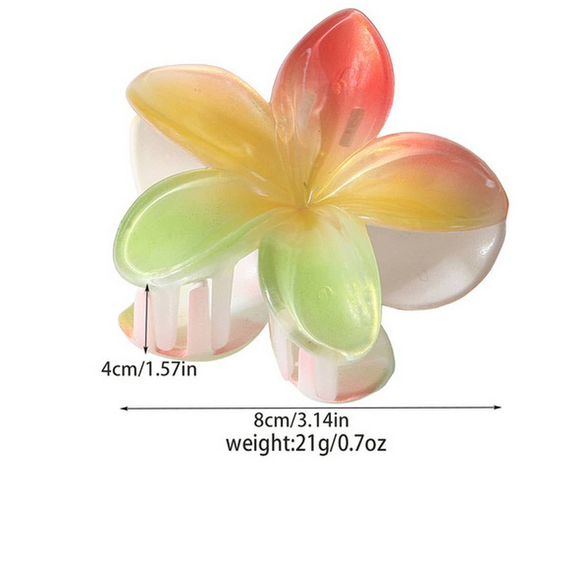 CWAHA07429_PEARL GRADIENT PLUMERIA HAIR CLAW CLIP LARGE