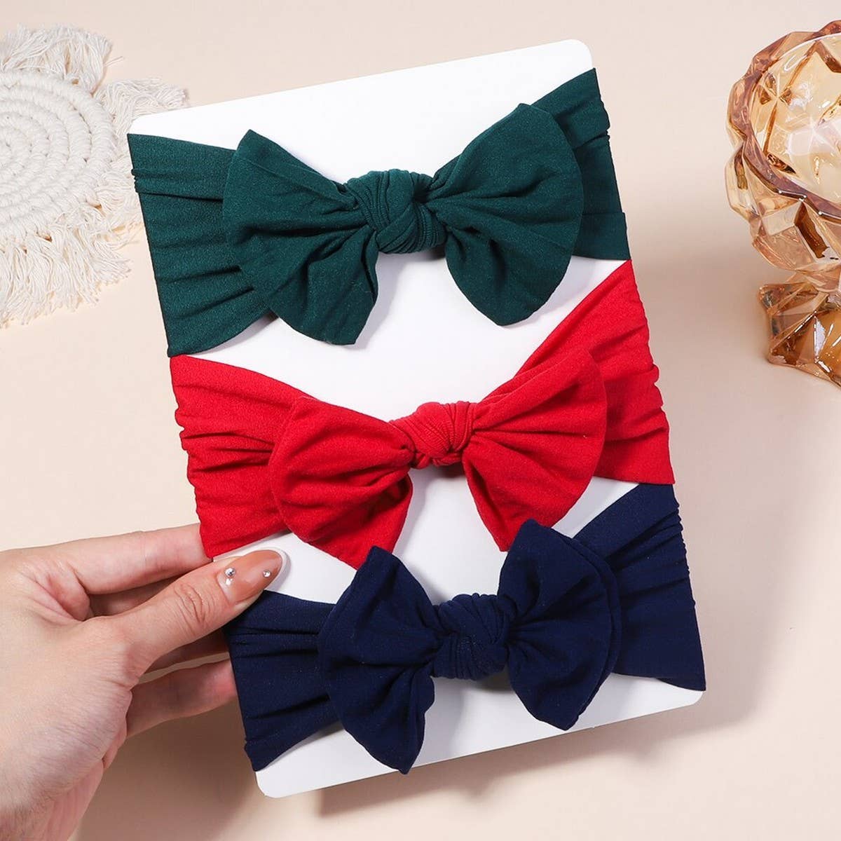 Baby Bow Headbands Set Soft Nylon Wide Band_CWAHA6750