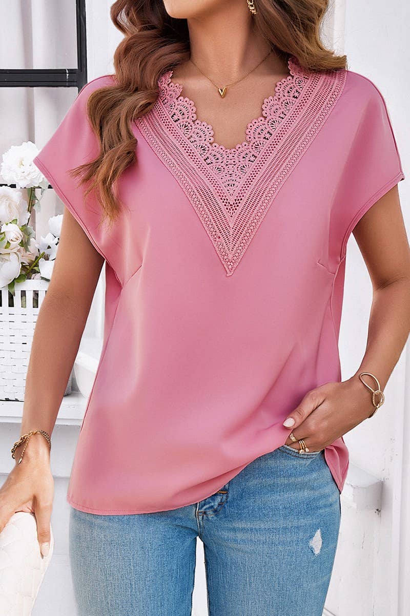 CWTTS1303_CASUAL COMMUTER V-NECK SHORT-SLEEVED T-SHIRT