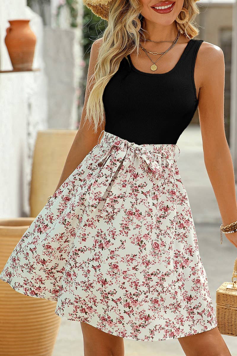 CWDSD8205_SUMMER SWEET TEMPERAMENT SLEEVELESS DRESS