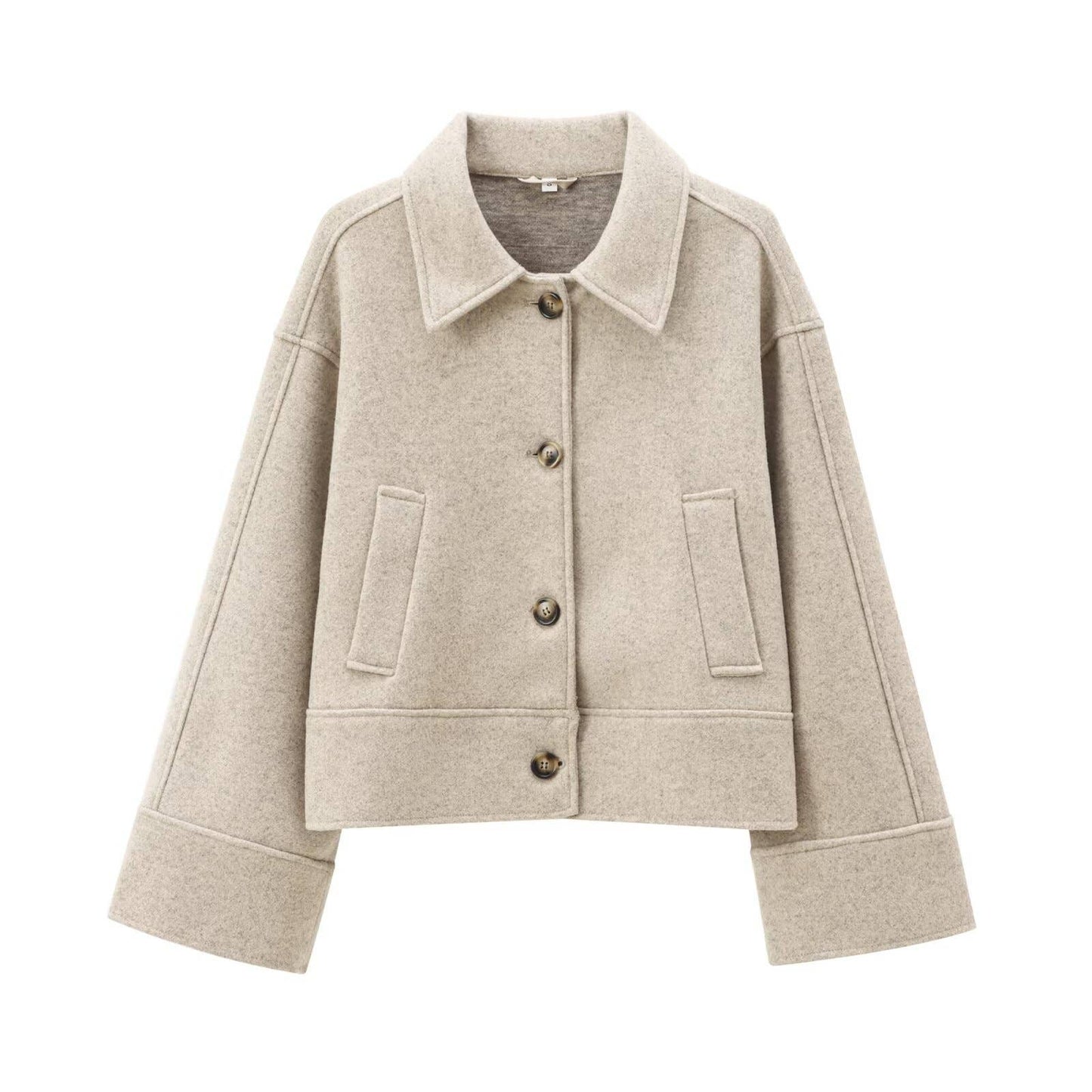 CASUAL LAPEL SINGLE BREASTED SOLID COLOR COAT