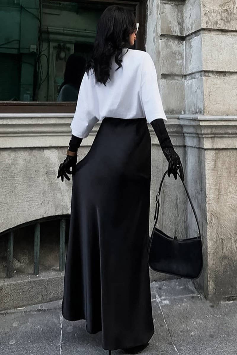 CWBLS0369_HIGH WAIST ELEGANT ICE SILK SATIN SLIM SKIRT