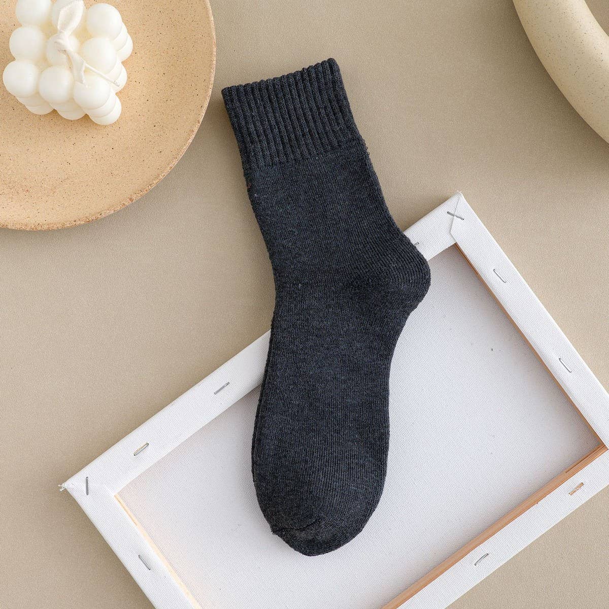 WINTER PLUS VELVET THICK WARM TERRY MID-TUBE SOCKS