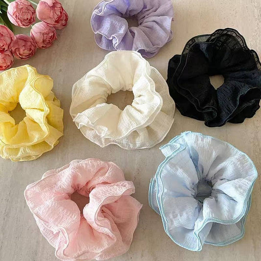 Ruffled Plaid Scrunchie with Layered Edges
