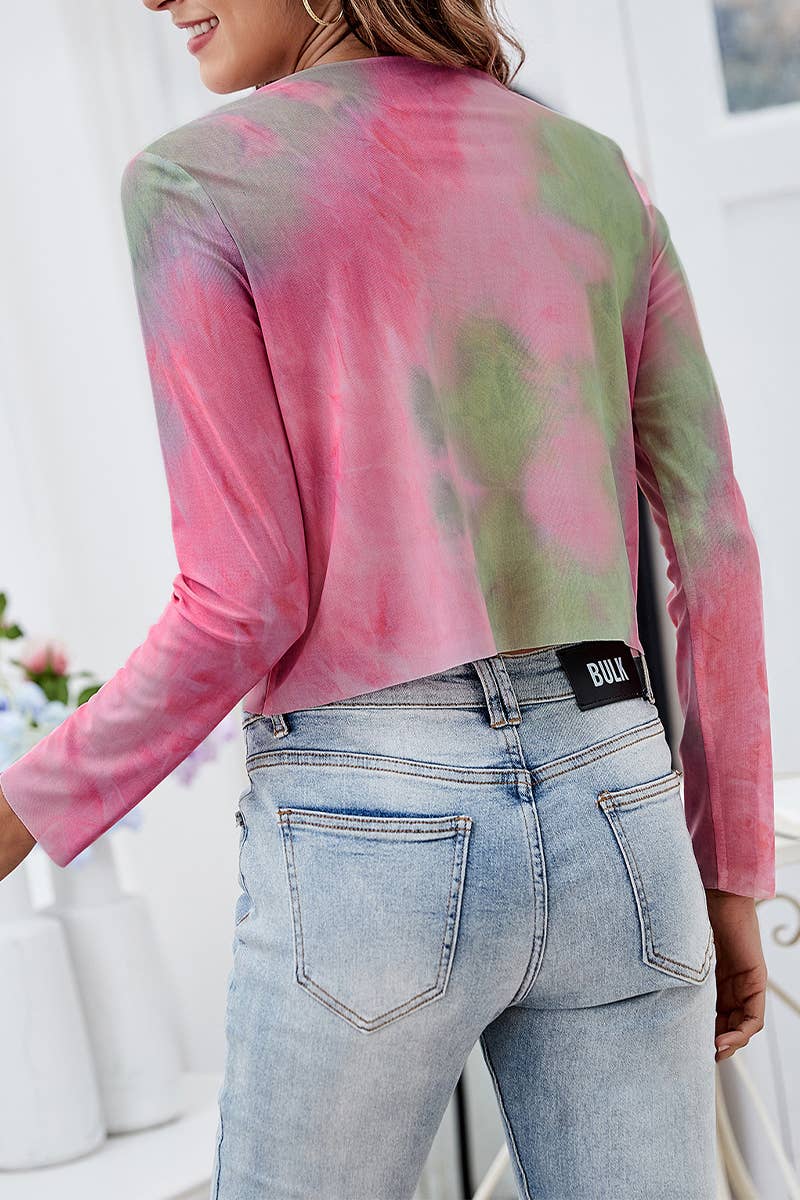 CWTTL2024_SUMMER LOOSE TIE-DYE CROPPED T-SHIRT