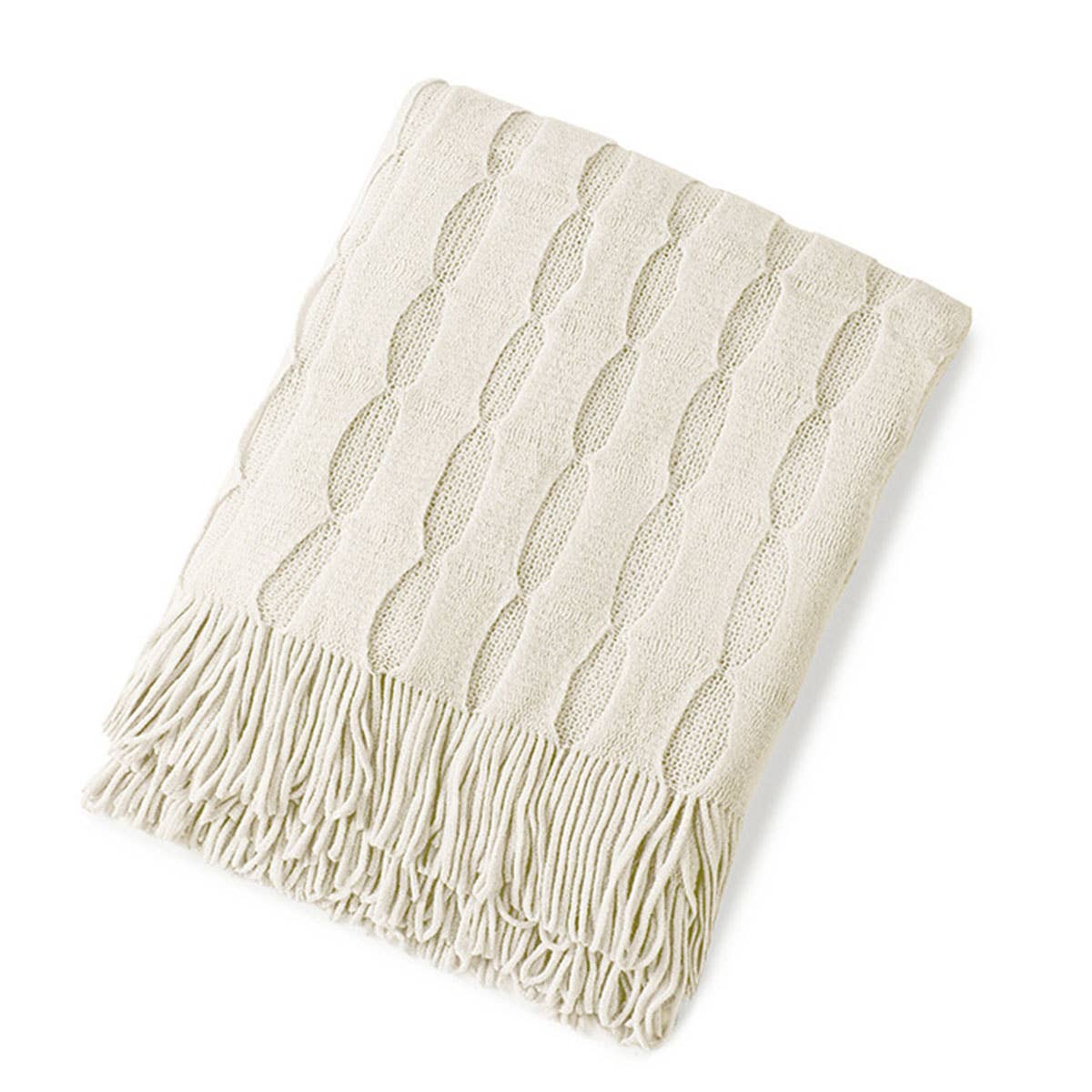 KNITTED THIN TASSEL SOFA BLANKET BED END BLANKET