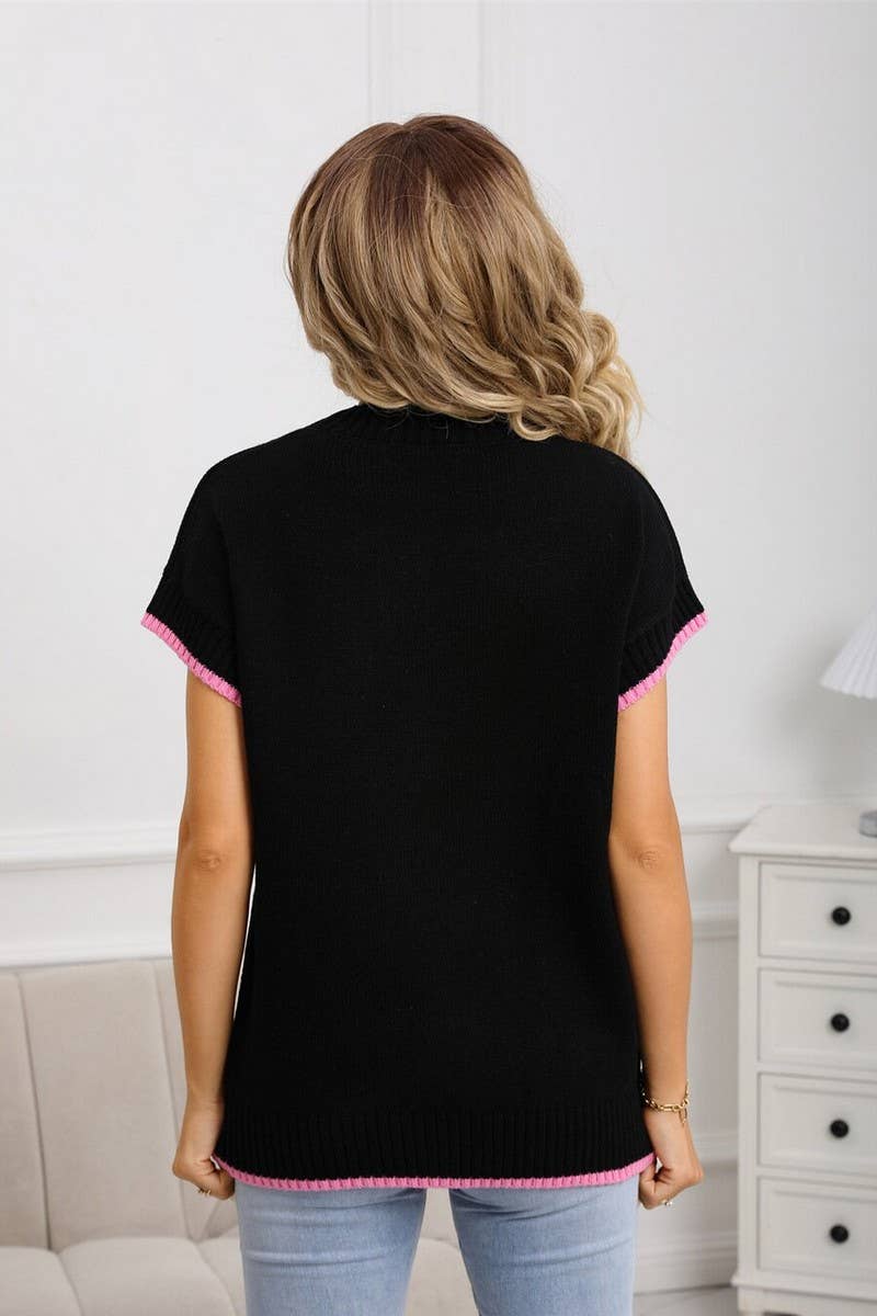 CWOSWS00161_HEART PRINT CREWNECK KNIT VEST