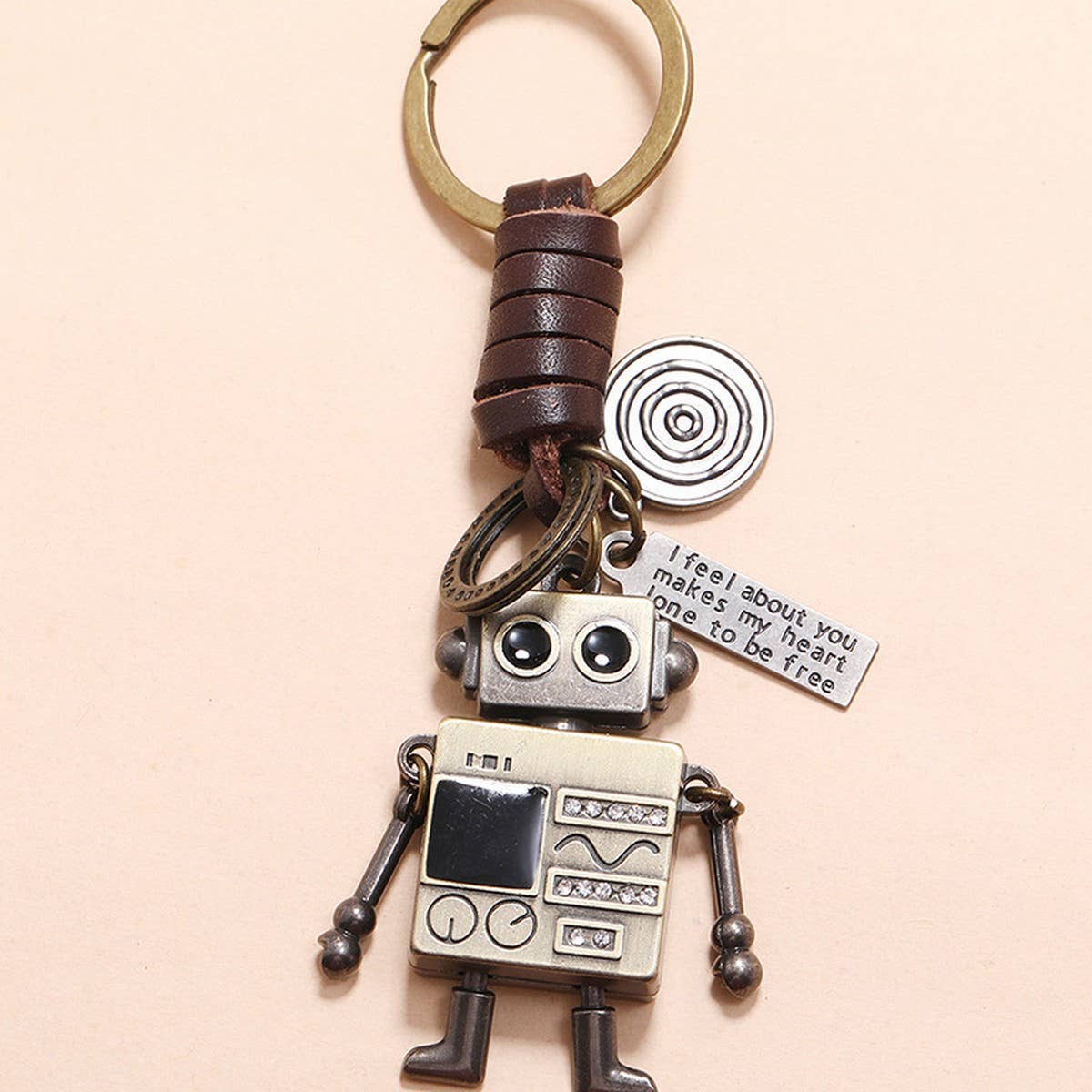 VINTAGE BRAIDED ROBOT COWHIDE KEYCHAIN