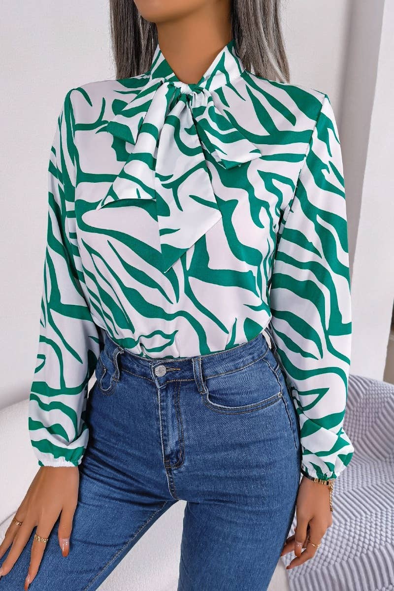 CWTSTL1202_CHIFFON BLOUSE WITH CONTRASTING STRIPES