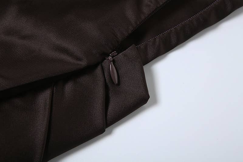 BACKLESS PEARL CHAIN SOLID COLOR DRESS HIP WRAP