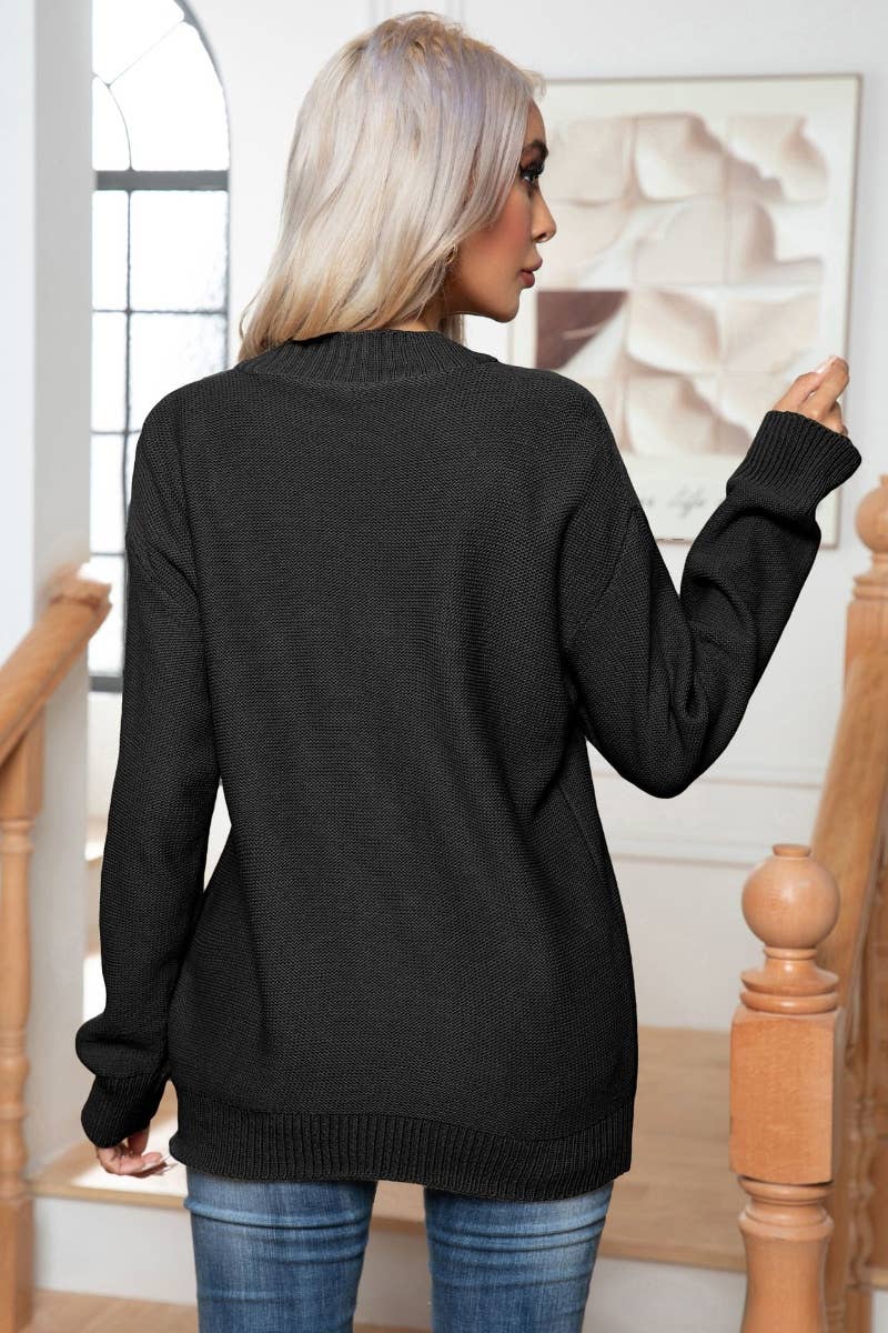 CWOSWL6427_DESIGN SENSE BUTTON LONG SLEEVE SWEATER