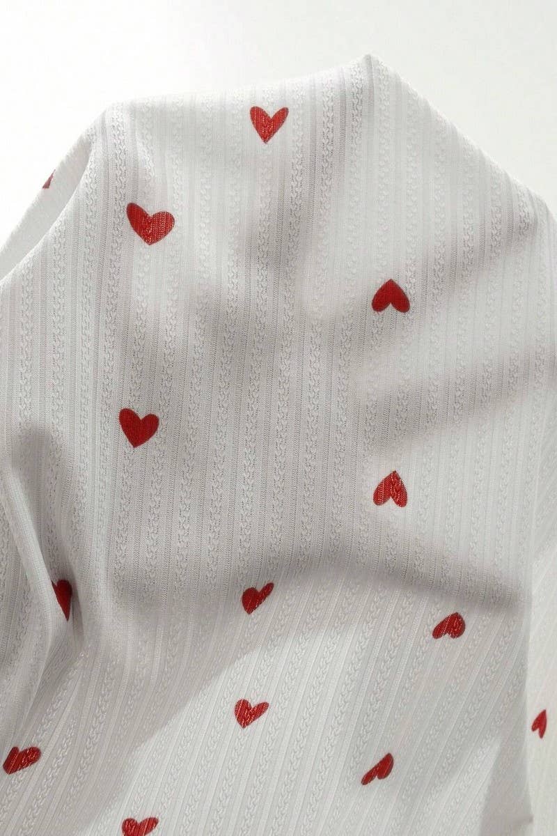 CWSPJ00470_HEART PRINT V NECK SHORT SLEEVE PAJAMA SET