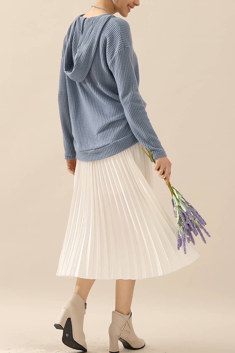 CWTTL1096_HOODIE AND POCKET PULLOVER V NECK SWEATER KNIT TO