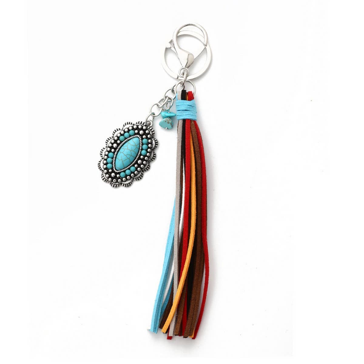 Vintage Western Boho Bull Tag Keychain_CWAB5088