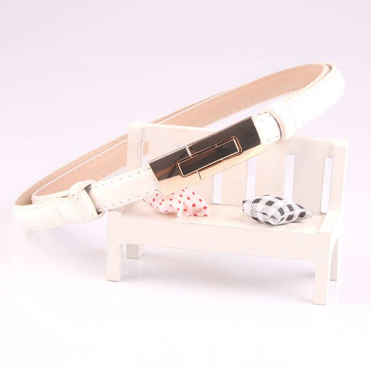 The trendy button-down adjustment thin waist belt