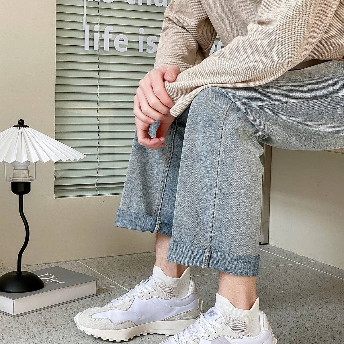 CWMS2460_SUMMER BREATHABLE SIMPLE SOLID COLOR BOAT SOCKS