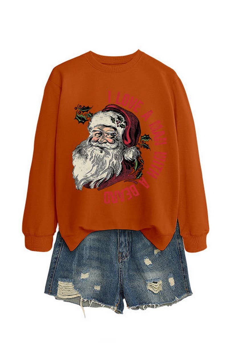 CWTBLL01329_SANTA LETTER PRINT CHRISTMAS PULLOVER SWEATSHIRT