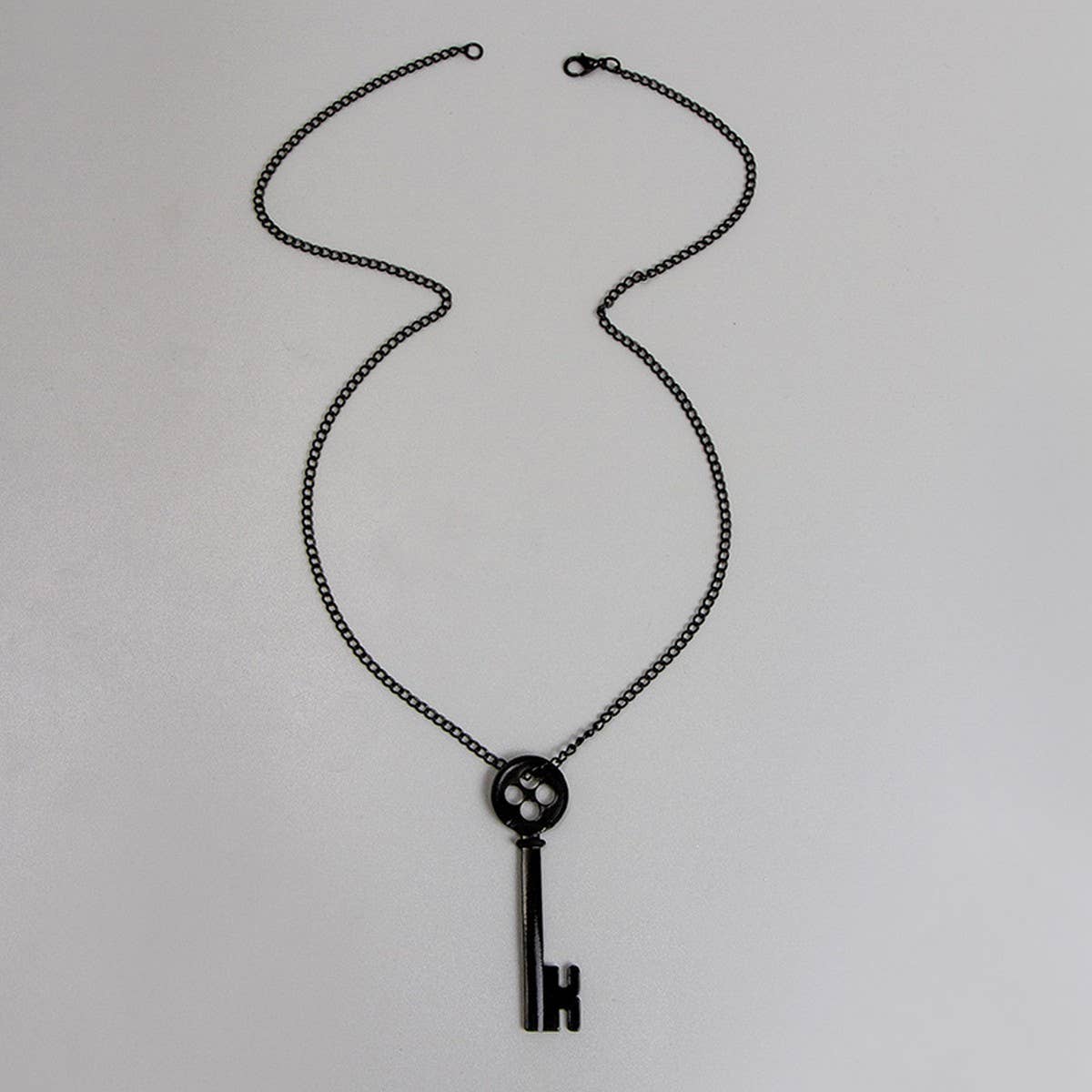 VINTAGE PERSONALIZED BLACK KEY PENDANT NECKLACE