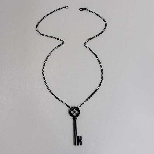 VINTAGE PERSONALIZED BLACK KEY PENDANT NECKLACE