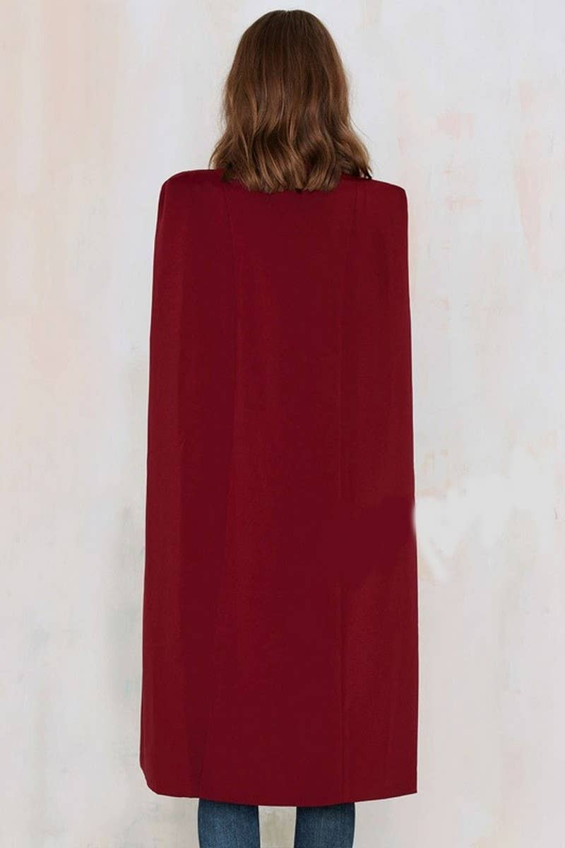 CWOCO1133_FAKE TWO-PIECE CAPE-STYLE SHAWL WINDBREAKER