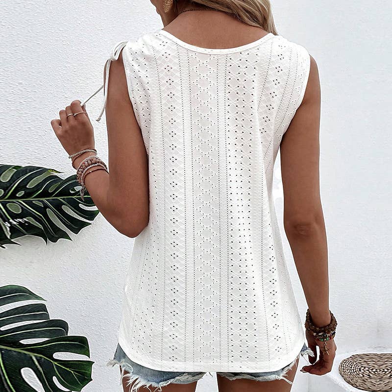 CASUAL SOLID COLOR SINGLE-BREASTED U-NECK VEST