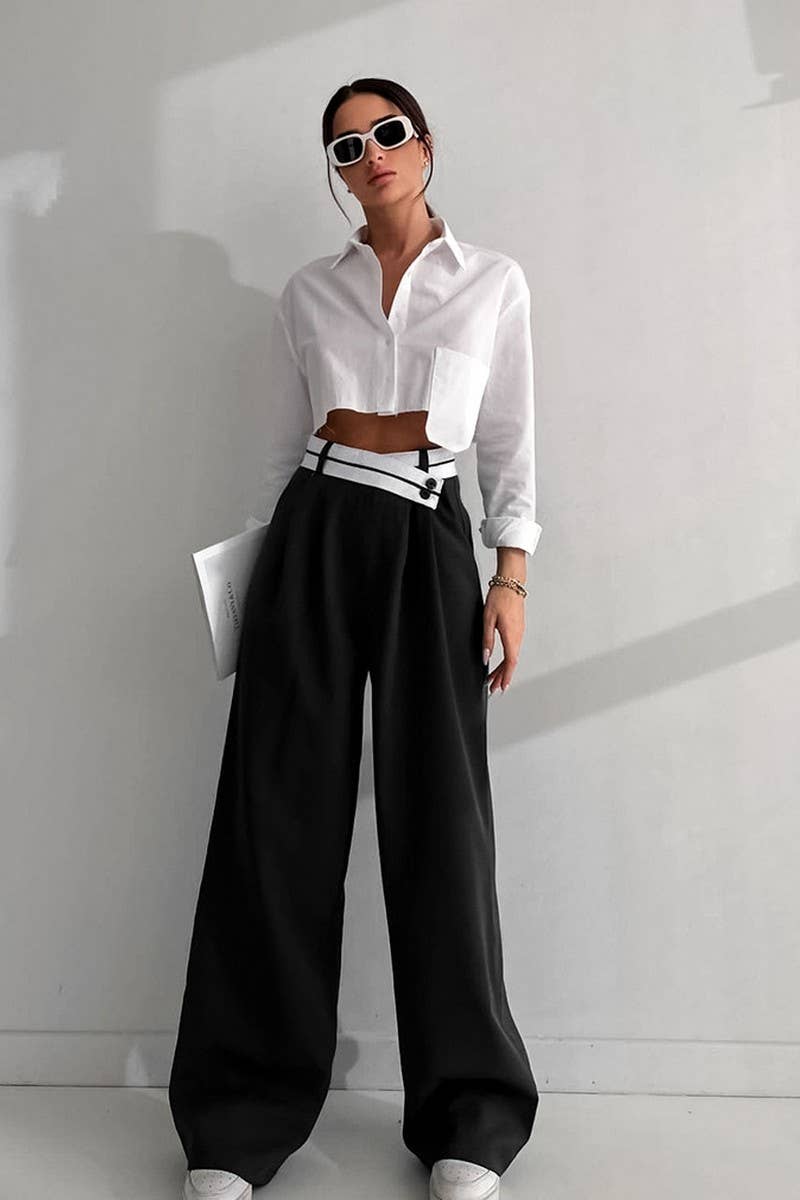 CWBLP1720_HIGH-WAISTED WIDE-LEG BLACK SUIT TROUSERS