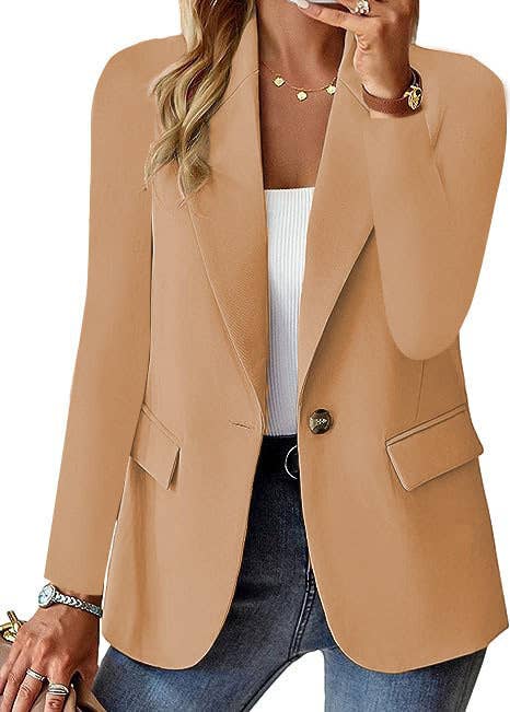 CASUAL LAPEL SLIM-FIT ONE-BUTTON SUIT JACKET