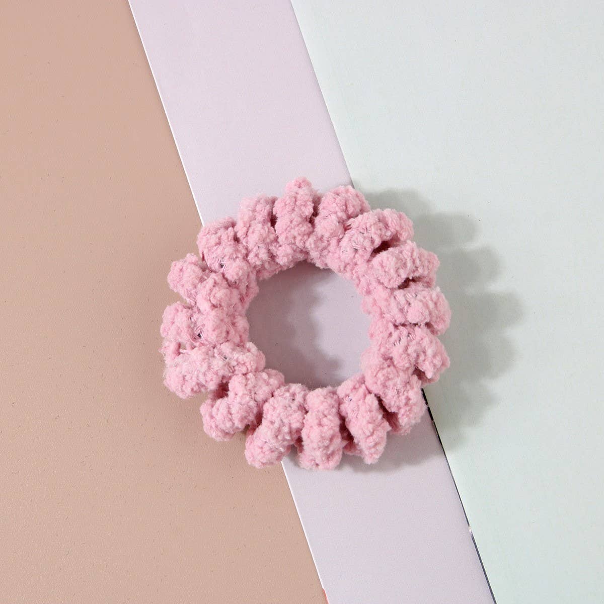 CWAHA07439_FUZZY TELEPHONE CORD HAIR TIE FOR WOMEN