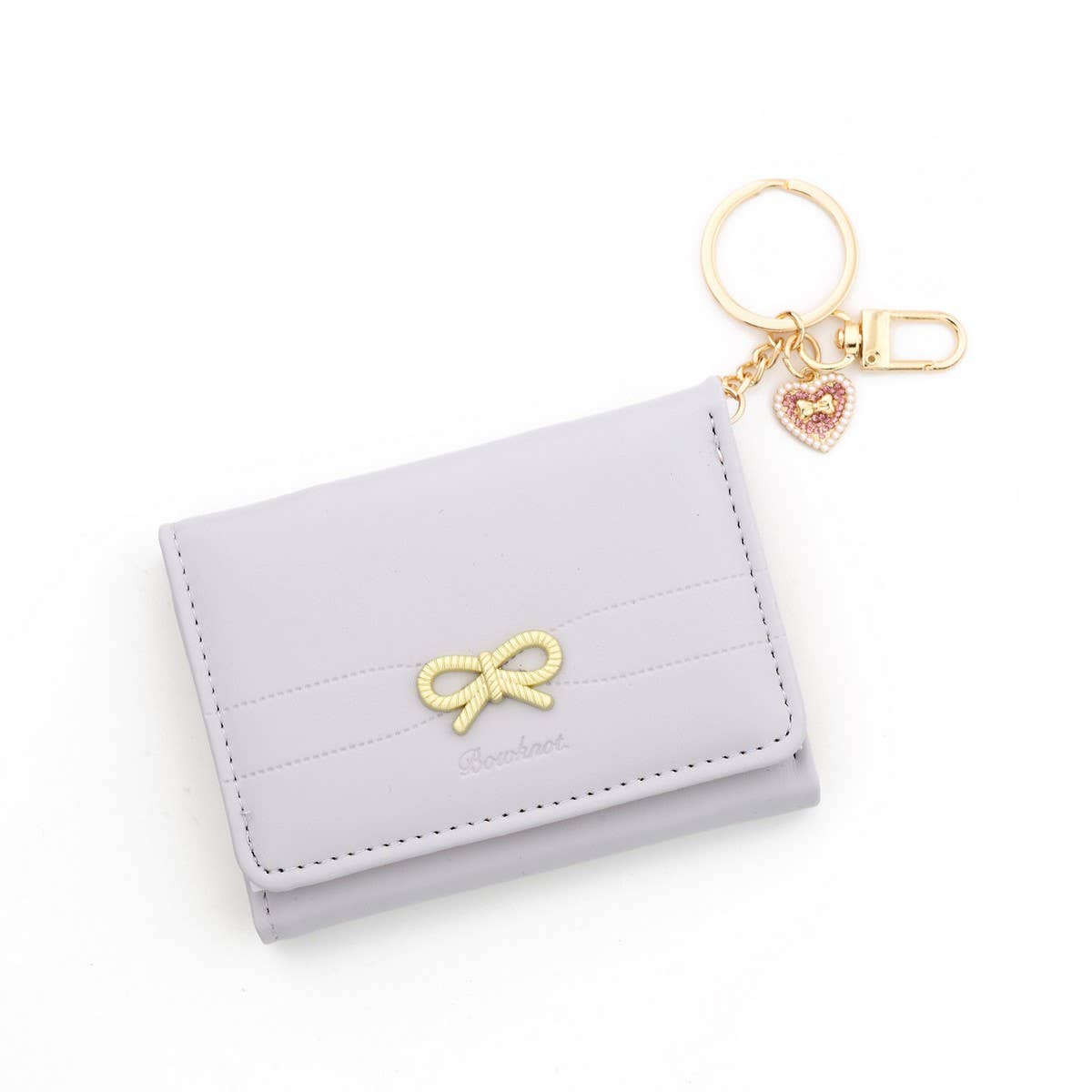 Korean Bow Trifold Wallet with Heart Design_CWAB4968