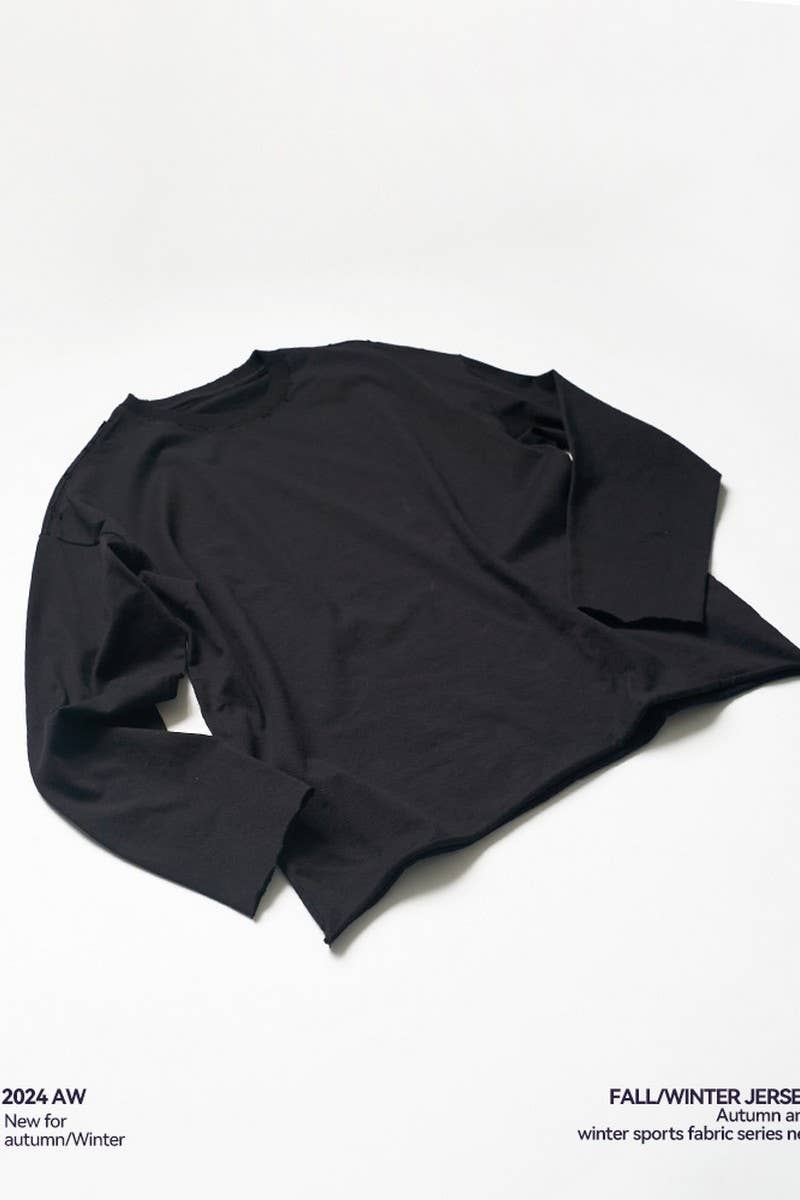 CWTBLL1979_ROLLED HEM ROUND NECK SOLID COLOR LONG SLEEVES