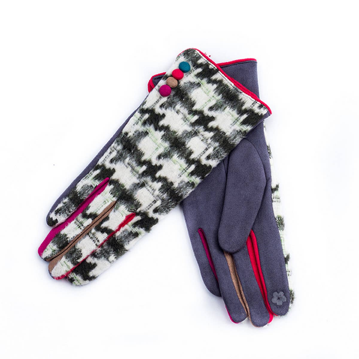 FASHION IRREGULAR PLAID GLOVES_CWAG0073