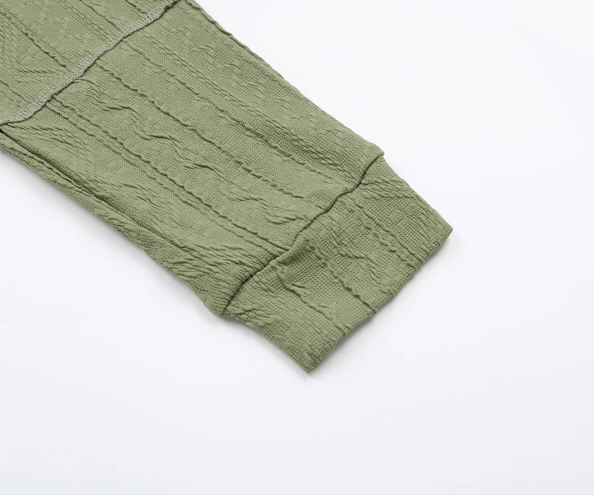 CREW-NECK CASUAL SOLID COLOR JACQUARD SWEATER