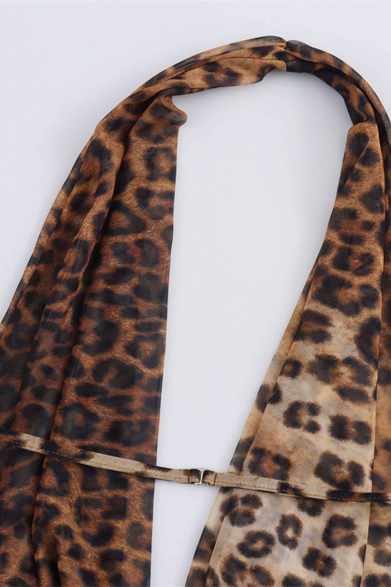 CWDHL0634_SEXY BACKLESS HALTER NECK LEOPARD PRINT DRESS