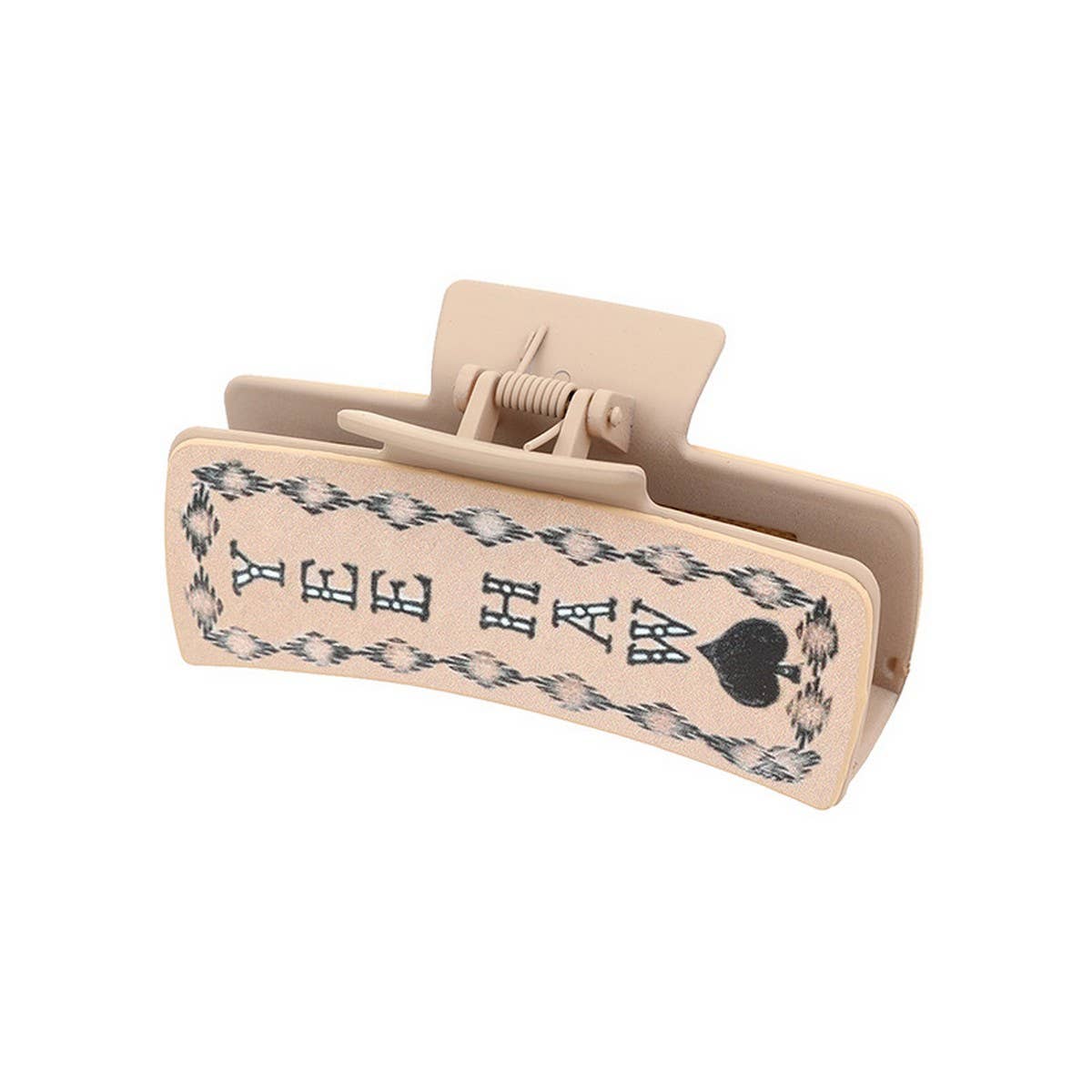 WESTERN COWBOY STYLE CACTUS LEATHER HAIRCLAW CLIPS