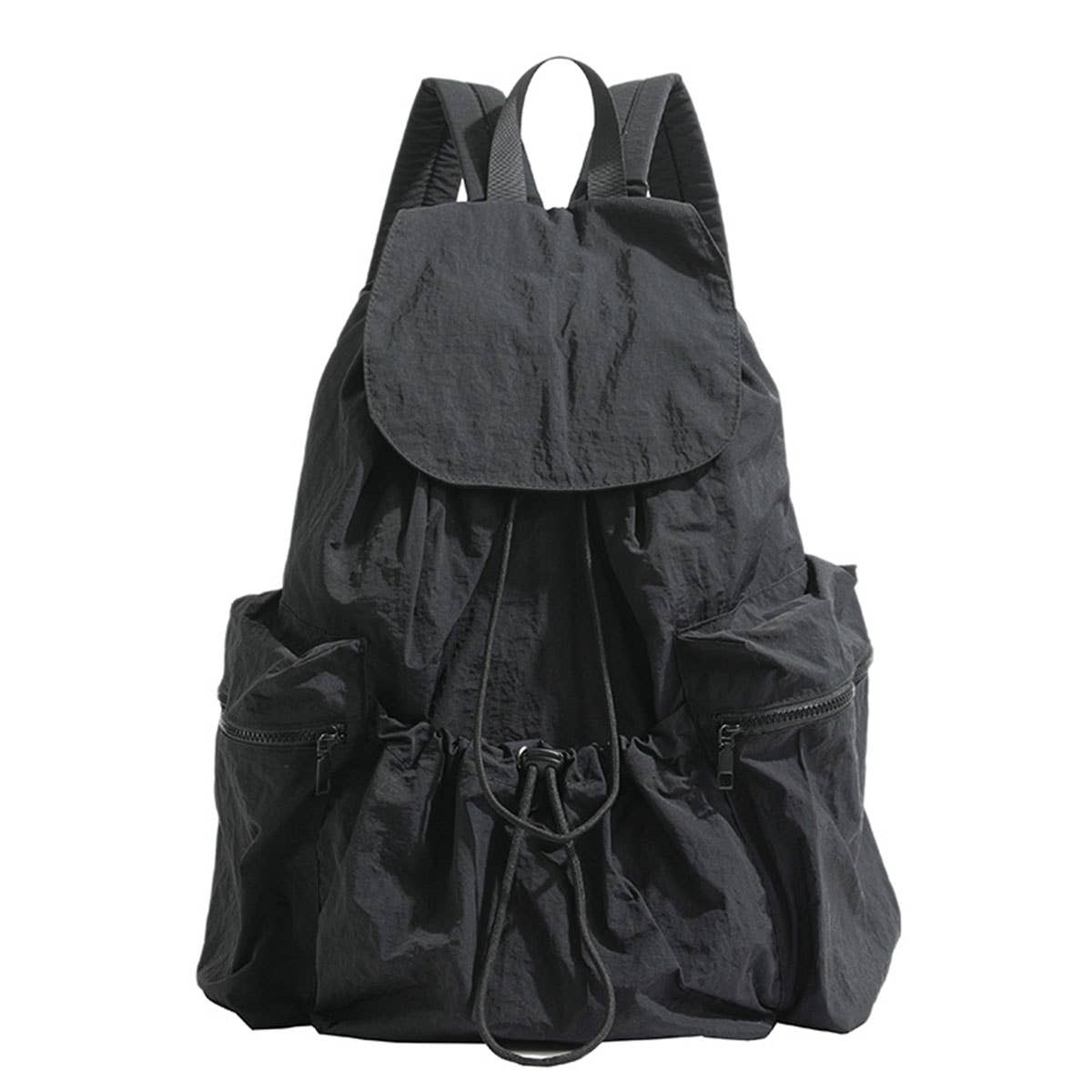 Fashionable pleated large-capacity flip schoolbag