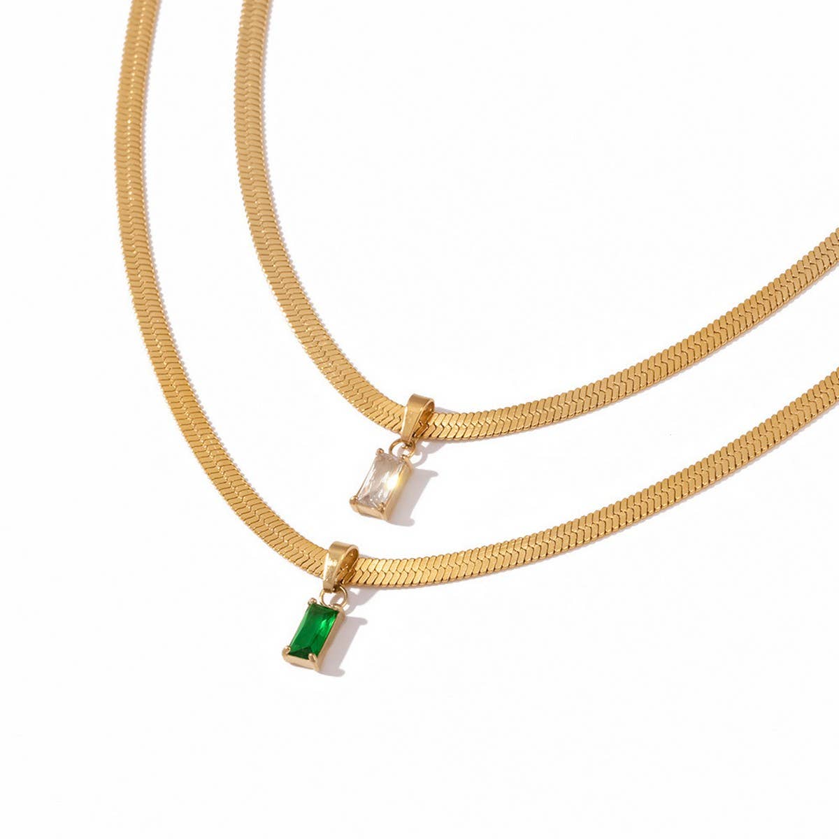 2024 RECTANGULAR PENDANT SNAKE CHAIN NECKLACE_CWAJE1432