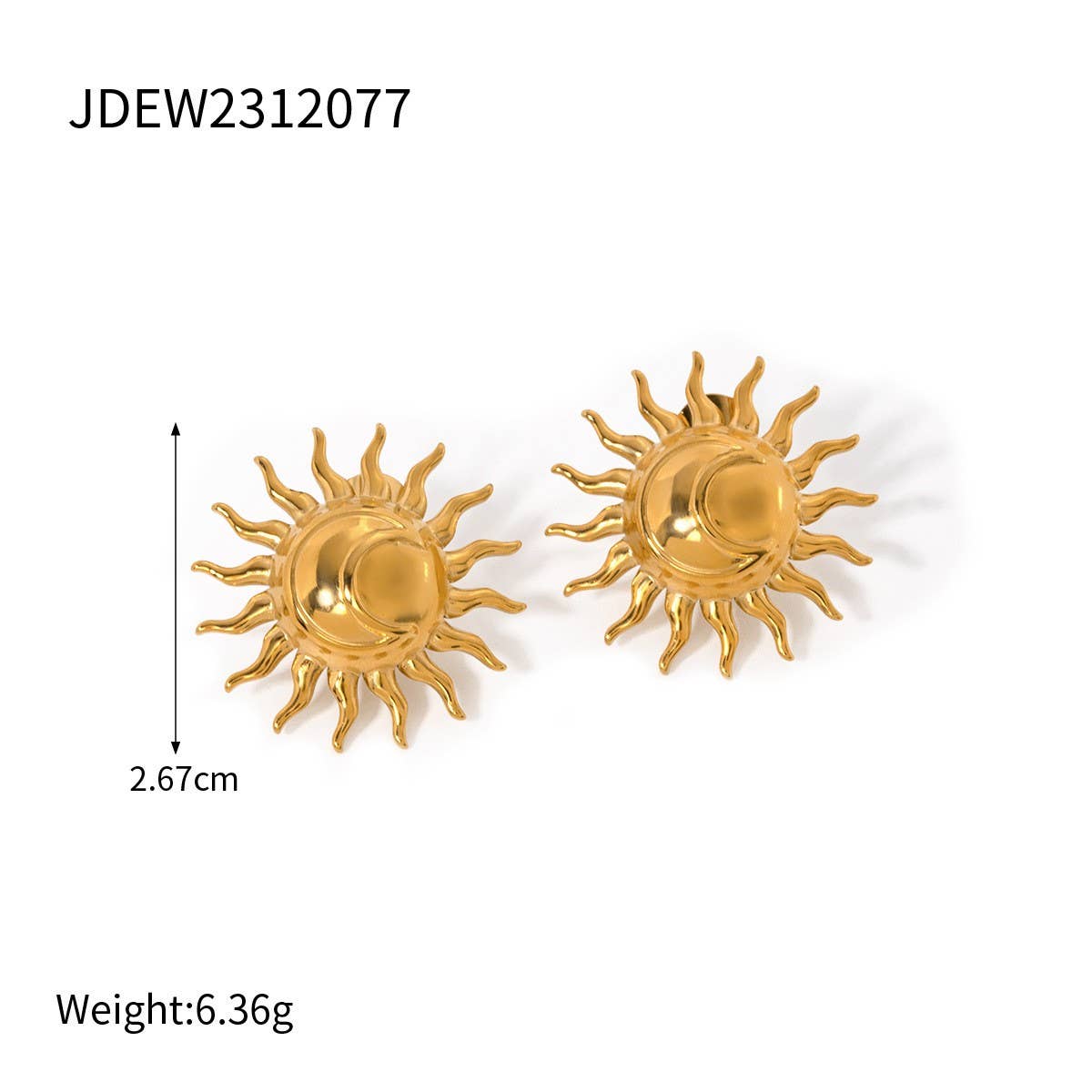 PERSONALIZED 18K GOLD STAINLESS STEEL EARRINGS_CWMM2356