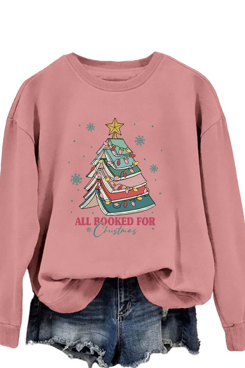 CWTBLL01325_LETTER PRINT CREW NECK CHRISTMAS SWEATSHIRT