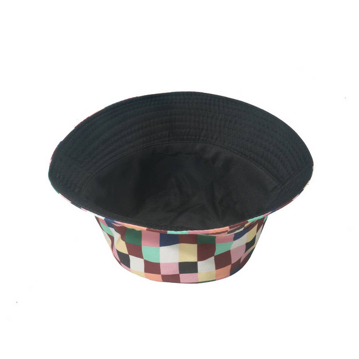 NEW COLORFUL PLAID DIAMOND PRINT BUCKET HAT_CWAH1567