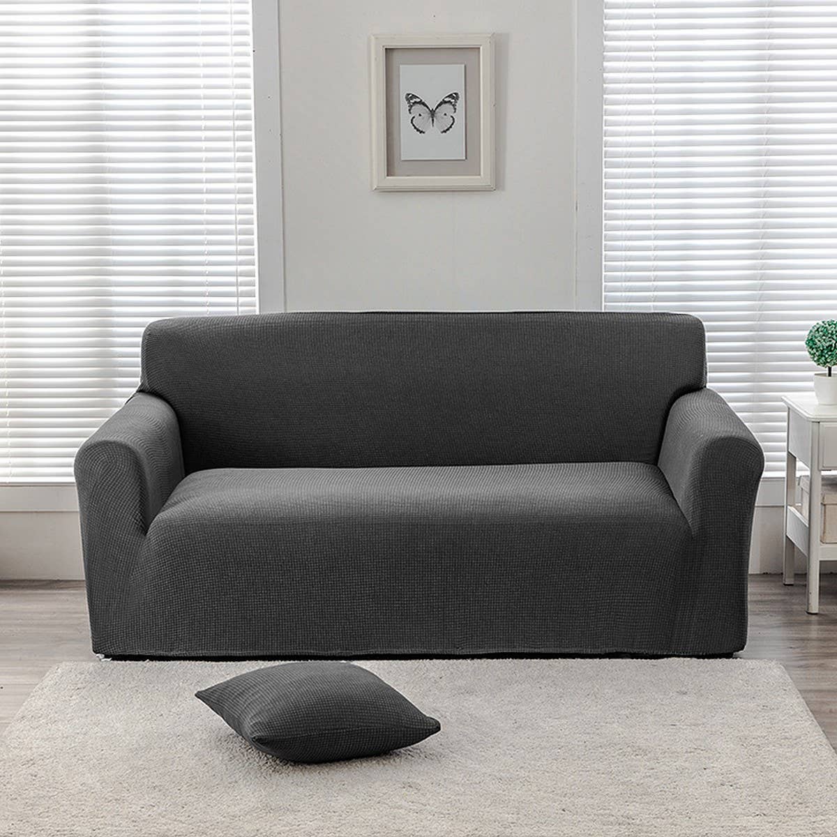 Waterproof Waffle Plush Sofa Cover, Full Wrap