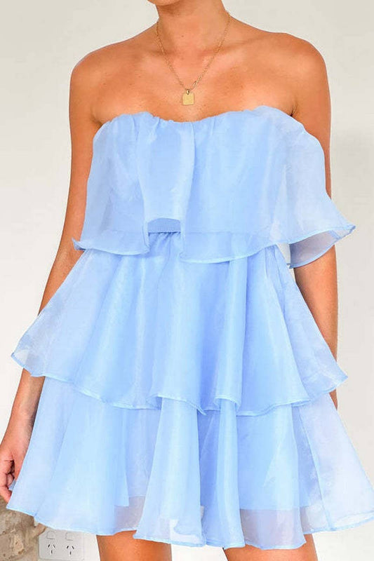 CWDSD8743_SUMMER SEXY FASHION TUBE TOP BACKLESS CAKE DRESS