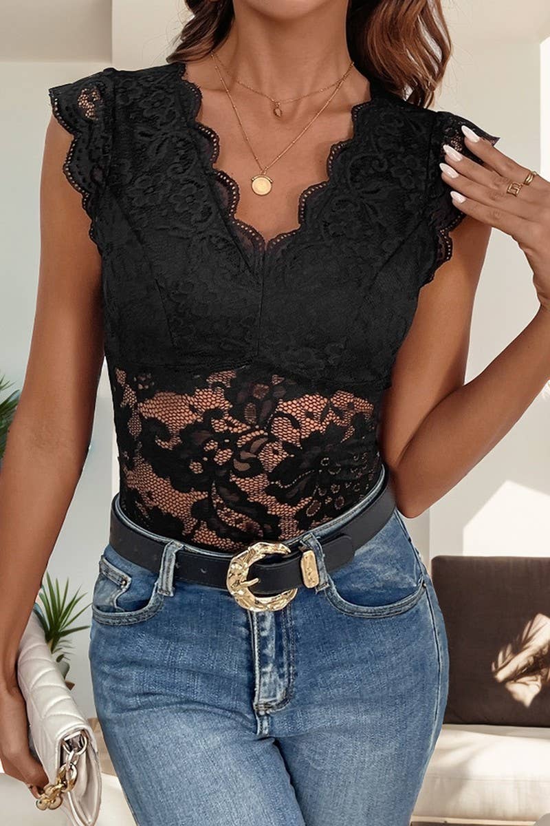 CWSBSS0042_SUMMER LACE STITCHING SEXY TEMPERAMENT JUMPSUIT